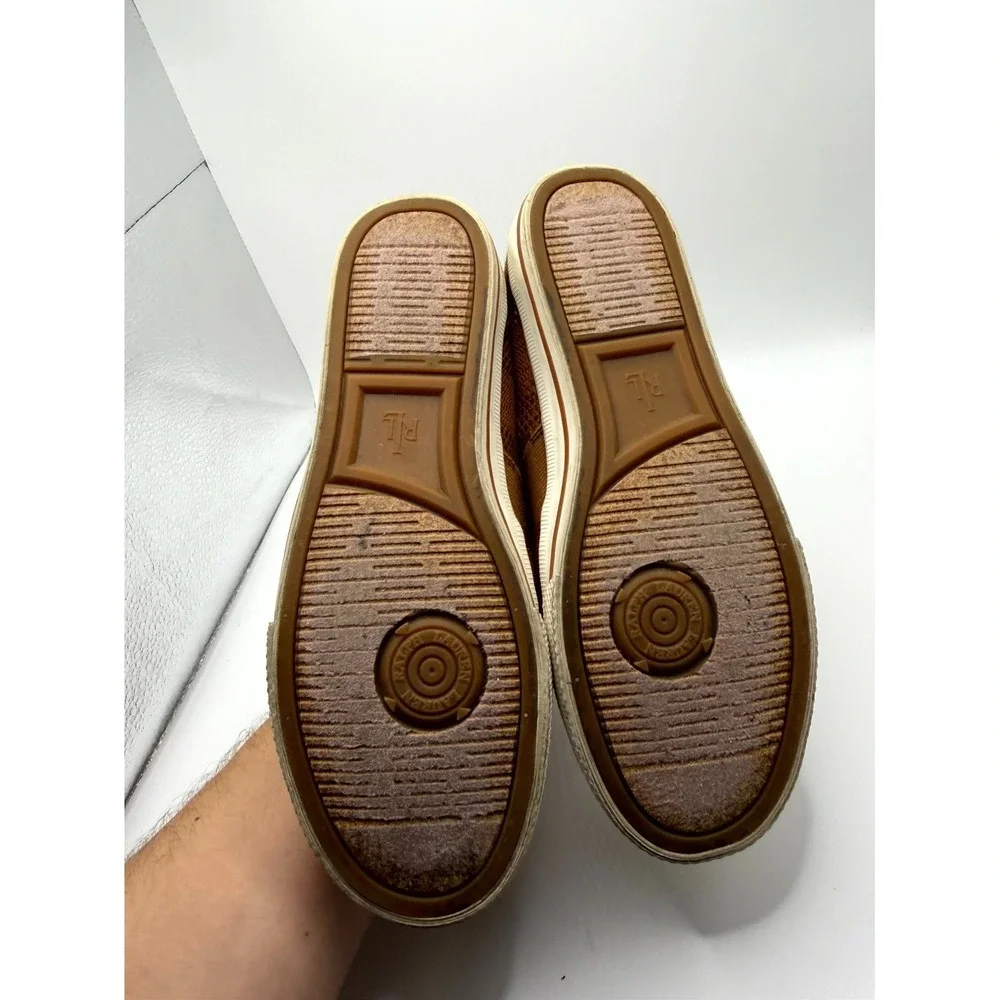 Lauren Ralph Lauren Jinny Womens 5.5 B Sneaker Brown Woven Comfort Slip On Shoes